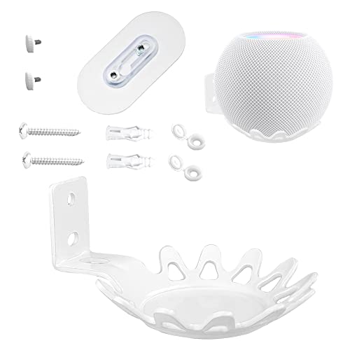 Wall Mounts Brackets-Pair Set for Homepod Mini (Drill Free,Sturdy Metal,Enduring Paint Finish,Easy Install on The Wall,Compatible with Homepod Mini,White Pair Set Include 2 PCS) - color: White, size: Pair Set