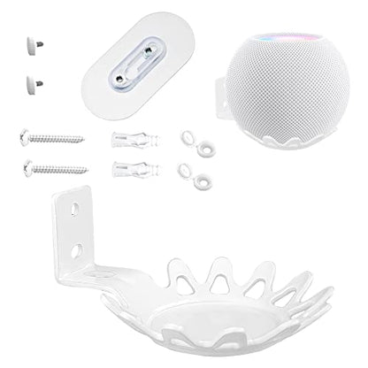 Wall Mounts Brackets-Pair Set for Homepod Mini (Drill Free,Sturdy Metal,Enduring Paint Finish,Easy Install on The Wall,Compatible with Homepod Mini,White Pair Set Include 2 PCS) - color: White, size: Pair Set