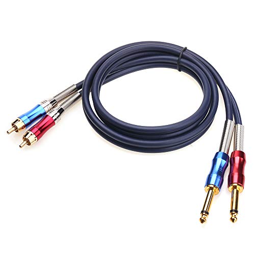 Dual 1/4 inch TS to Dual RCA Stereo Audio Interconnect Cable Patch Cable Cords -9.8 ft - size: 10 feet