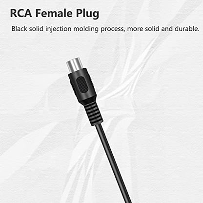 4 Pack RCA Female to Speaker Wire, RCA Female Plug Adapter Connector to Bare Wire Open End Audio Cable for Amplifier Audio Video Receiver Speakers