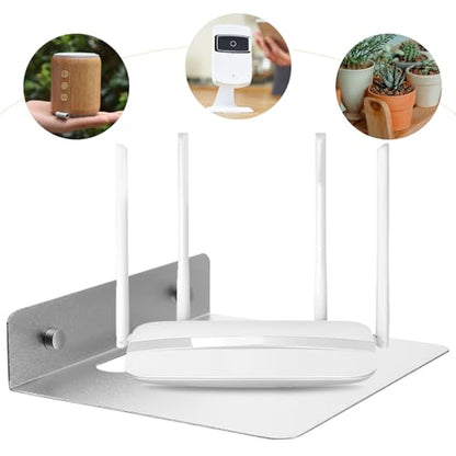 Small Aluminum Floating Wall Shelf for Speakers and Monitors, Sturdy and Easy to Install Wall Mount Holder, for Craft Room and Kitchen Organization