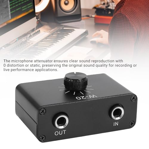 Zunate Line Volume Attenuator, 6.35mm 1/4 Inch Inline Audio Level Controller with Knob, Passive Signal Adjuster for Dynamic Microphones, Guitars, Keyboards, Studio Monitor Line Control