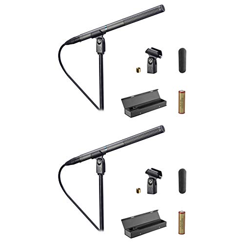 Audio-Technica (2) AT897 Shotgun Condenser Video/Film/Broadcast Microphones+Case