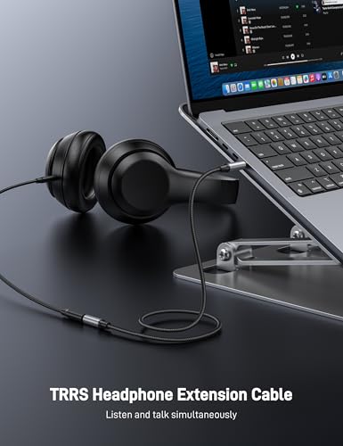 6.6FT 3.5mm Headphone Extension Cable, 2Pack 1/8 Inch 4 Pole TRRS Jack Male to Female Auxiliary Extension Cable for Headphones, Microphones, Tablets, Computers, PS4 and More. - size: 6.6FT+6.6FT
