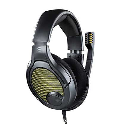 DROP + EPOS PC38X Gaming Headset Noise-Cancelling Microphone with Over-Ear Open-Back Design, Velour Earpads, Compatible with PC, PS4, PS5, Switch, Xbox, Mac, Mobile, and More (Yellow) - color: Black, style: EPOS PC38X