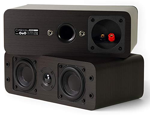 Micca OoO Slim Passive Bookshelf Speakers Home Theater, Stereo Pair, Walnut | Amplifier Required, Dual 3-Inch Woofers, 0.75-Inch Silk Tweeter, Under 4-Inch Wide, Desktop, Surround Sound, Wall Mountable - size: OoO Pair