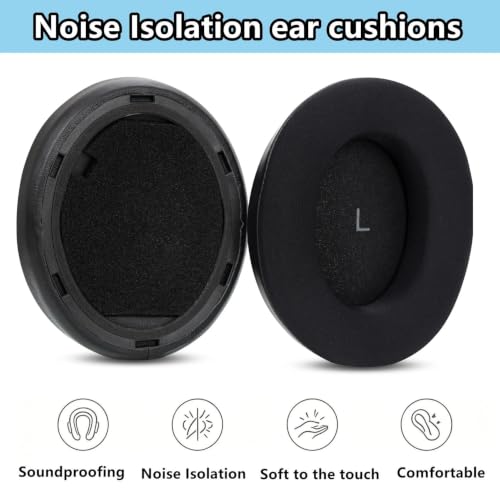 Replacement Ear Cushions for Sennheiser Momentum 4 & 5 Wireless Headphones | Cooling Gel Softer Ear Pads & High-Density Sound Isolation Protein Leather Foam Earpads -Black