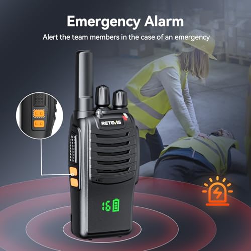 Retevis H777H Two Way Radios Rechargeable, Compact Walkie Talkie (20 Pack) | Business FRS Radios for School, Events, Intuitive Power Channel Display, USB-C, Emergency Alarm, Flashlight, Ready to Use