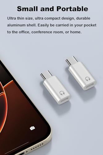 AreMe USB C to Lightning Headphone Audio Adapter, 2 Pack | Type C Male to Lightning Female Earbuds Converter, Not for Charging/Data Transfer