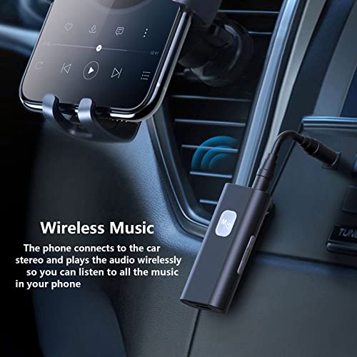 Upgraded Bluetooth 5.0 Music Receiver, 3.5Mm Aux Wireless Audio Adapter with 20H Battery Life Support TF Card Playback for Car Home Stereo Headphones PC TV