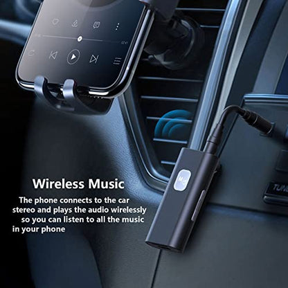 Upgraded Bluetooth 5.0 Music Receiver, 3.5Mm Aux Wireless Audio Adapter with 20H Battery Life Support TF Card Playback for Car Home Stereo Headphones PC TV