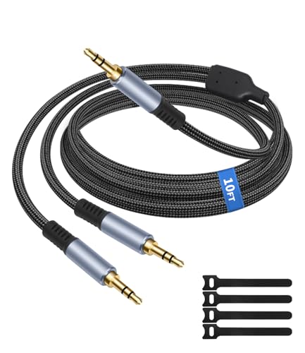 Vthahaby 3.5mm 1 Male to 2 Male Audio Splitter, 6.6 FT 3.5mm Y-Splitter Stereo Audio Cable, for Speakers, Headphone, Cell Phone PC Laptop, Perfect for Switching or Two Sets of Speakers