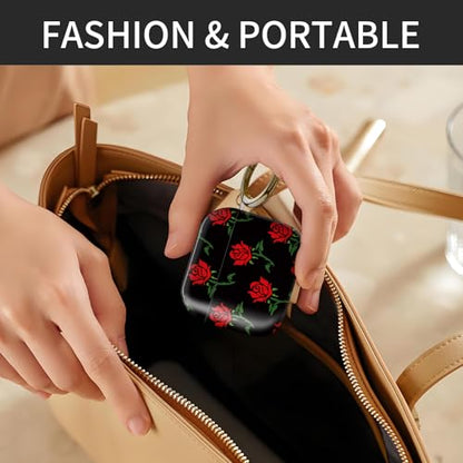Compatible with AirPods 4th Generation Case 2024, Shockproof Cover with Golden Buckle for Women & Girls, Protective Anti-Drop Design(Cute Red Rose) - color: Cute Red Rose