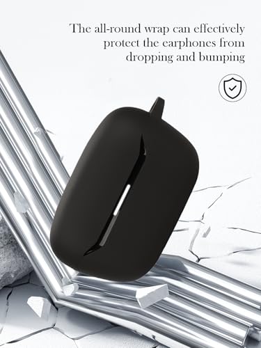 Case for JBL Endurance Race 2 True Wireless in Ear Earbuds,Soft Protective,Shockproof, BOVUGAC Silicone Case Cover with Keychain & Cleaning Kit & Lanyard-Black - color: Black