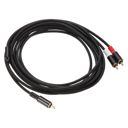 DMiotech RCA Y Cable 16ft, 1 RCA Male to 2 RCA Male Y Splitter Stereo Audio Subwoofer Cable for Home Theater, HDTV, Speakers, Hi-Fi Systems, Amplifiers - size: 16ft