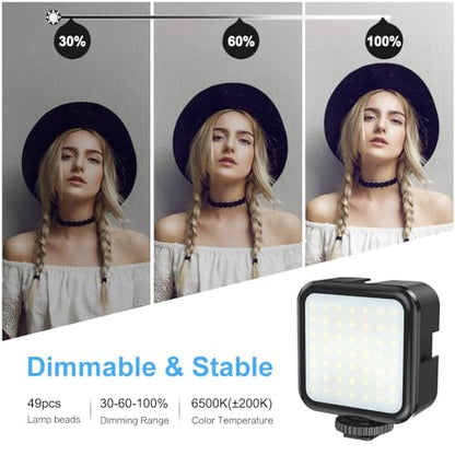 PULUZ U/C Shape Video Action Stabilizing Handle Grip Handheld Stabilizer Kit with Phone Clamp + LED Studio Light for Canon Sony Nikon Cameras and Home DV Camera Smartphones - style: stabilizer kits 2