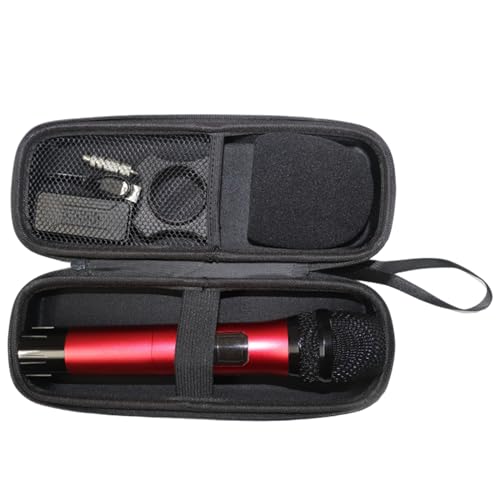 Wireless Microphone Case for 1, Hard Carrying Travel Case for Bietrun WXM04 Handheld Dynamic Microphone Wireless Mic Case with EVA Hard Shell Exterior Compatible with 9.8" x2" Wireless Mic-Case Only