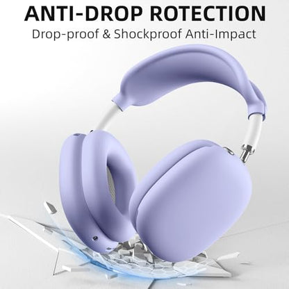 Lerobo Ear Covers for AirPods Max, Soft Silicone Earcup Case/Anti-Scratch Earpad Cover/Headband Cover, Soft Silicone Accessories Protective Cover for Apple AirPod Max 2024/2020, Lightpurple - color: LightPurple