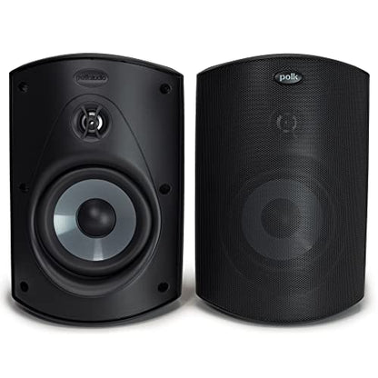 Polk Audio Atrium 5 Outdoor Speakers with Powerful Bass (Pair, Black) - color: Black, size: 2 Speakers, style: Atrium 5