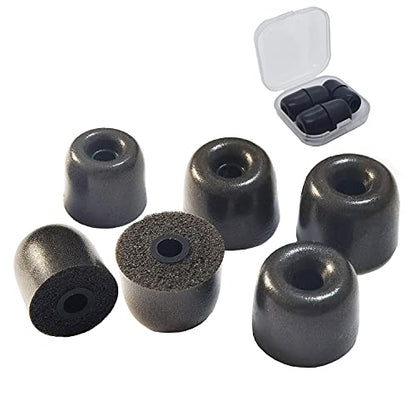 Universal Memory Foam Earbuds Tips Replacement for 3mm-4mm Storage Box | 3 Pairs LMS Noise Isolating, Secure Fit Anti-Slip Ear Tips for In-Ear Earphones - size: 3.0-LMS