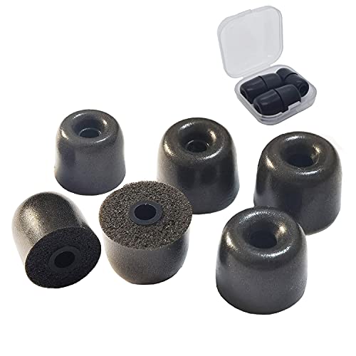 Universal Memory Foam Earbuds Tips Replacement for 3mm-4mm Storage Box | 3 Pairs LMS Noise Isolating, Secure Fit Anti-Slip Ear Tips for In-Ear Earphones - size: 3.0-LMS
