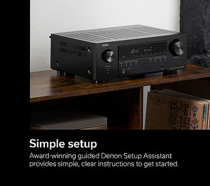 Denon AVR-S670H 5.2 Ch Home Theater Receiver, 8K UHD HDMI Receiver 75W x 5 | Streaming via Built-in HEOS, Bluetooth & Wi-Fi, Dolby TrueHD, Dolby Pro Logic II & DTS HD Surround Sound System for TV - style: AVR-S670H