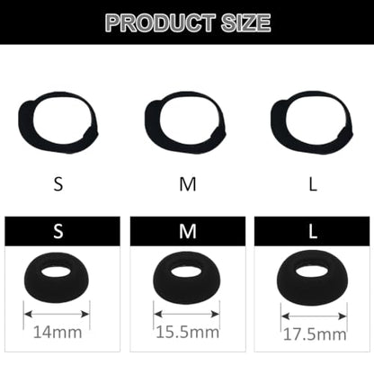 Aiivioll 6-Pack Ear Tips + Wings for Bose QuietComfort Ultra/II, Black