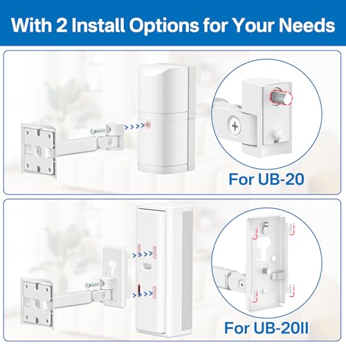 Angle Adjustable Wall Mount for Bose Speaker - Ceiling & Wall Mount for UB-20 Series II, SoundTouch, CineMate, Lifestyle, Acoustimass, Cube Surround Bracket, White - color: White