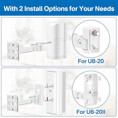 Angle Adjustable Wall Mount for Bose Speaker - Ceiling & Wall Mount for UB-20 Series II, SoundTouch, CineMate, Lifestyle, Acoustimass, Cube Surround Bracket, White - color: White