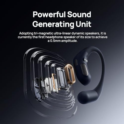 mibro OpenEar Pro Open Ear Earbuds with Mic, Lightweight Bluetooth, Black | 7.2g Ultra Lightweight Design, All-Day Comfort, IPX4 Sweatproof, 30H Battery, Bluetooth Headphones for Running, Gym & Work - color: Black