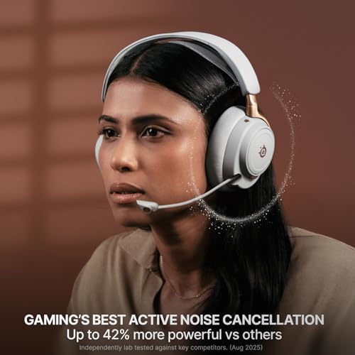 SteelSeries Arctis Nova Elite - Hi-Res Wireless Gaming Headset — 96kHz/24bit — Carbon Fiber Speakers — ANC — AI Noise Rejection — App — 2.4GHz + BT — Multi-Source Mix — OmniPlay PC+PlayStation+Xbox - color: Sage & Gold