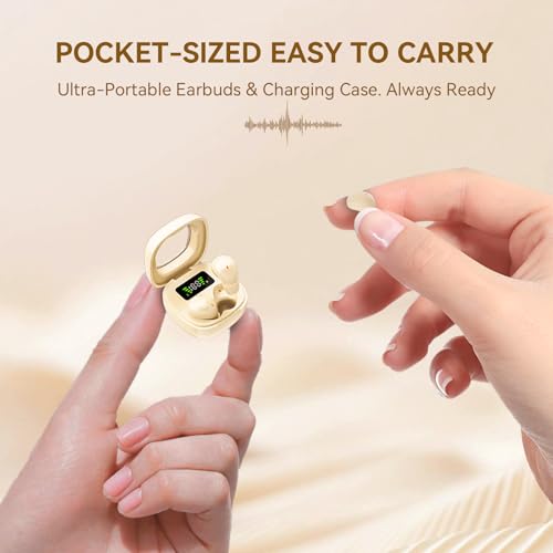 Yihou Small Invisible Mini Earbuds Ear Buds Hidden Discreet Sleep Flat Headphones Secret Low Profile Smallest Micro Sleeping Comfortable Tiny Earbuds Wireless Bluetooth for Work, Small Ear Canals - color: Skin