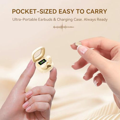 Yihou Small Invisible Mini Earbuds Ear Buds Hidden Discreet Sleep Flat Headphones Secret Low Profile Smallest Micro Sleeping Comfortable Tiny Earbuds Wireless Bluetooth for Work, Small Ear Canals - color: Skin