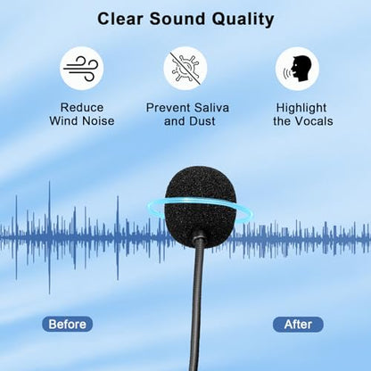 Headset Mic Cover Replacement Microphone Windscreen for Headphones(10 Pack) | Foam Mic Cover, Pop Filter for BlueParrott B250 B350 B450 B550 B650 S450 Turtle Beach Recon 50 Razer BlackShark V2 X Headsets