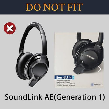 Earpads for Bose SoundLink AE2 - Black | for SoundLink Around-Ear II (Model BA2) Over-Ear Headphones - color: Black