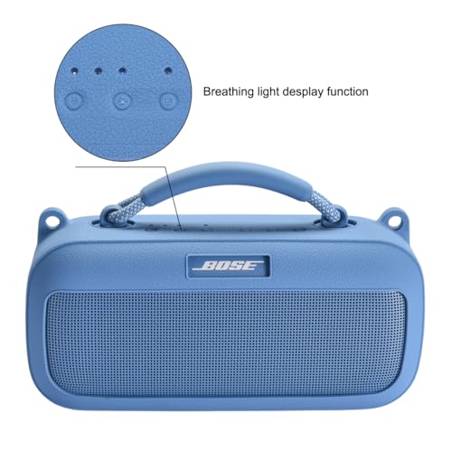 Protective Case for Bose SoundLink Max, Silicone Case Cover with Shoulder Strap for Bose SoundLink Max (Blue) - color: Blue