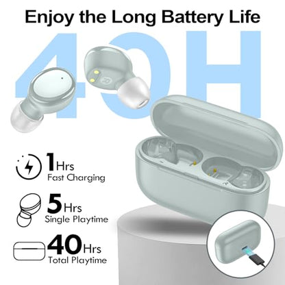 kurdene Wireless Earbuds Bluetooth 5.4 in Ear Buds Light Weight Headphones,Deep Bass Sound,Built in Mics Headset,Clear Calls Earphones for Sports Workout Light Blue - color: Blue