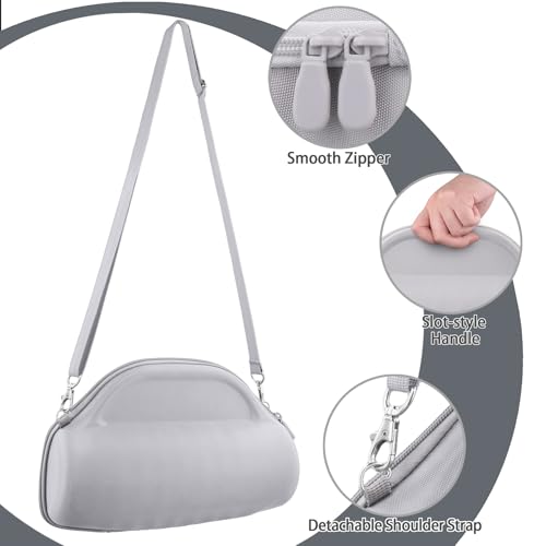 co2CREA Case for JBL Charge 6 Portable Bluetooth Speaker, White | High-Density Foam Padding, Reinforced Handle, Detachable Shoulder Strap, Compact Lightweight Design, Dust Protection - color: White Case