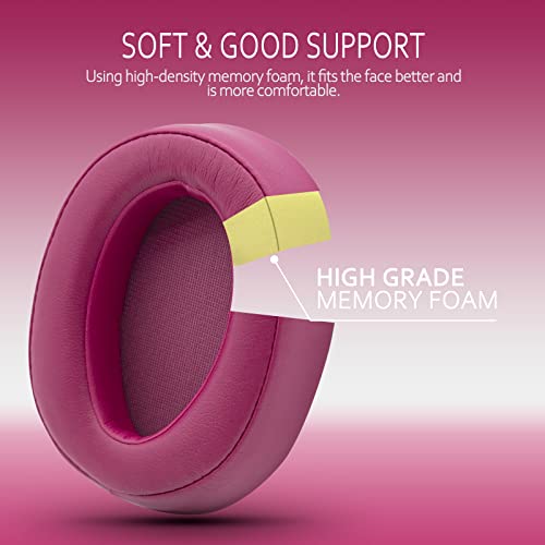 Krone Kalpasmos Replacement Earpads for Sony WH-H900N h.Ear on 2&Sony MDR-100ABN Headphones,Sony Headphone Cushions Compatible with Sony 900N,Sony WH H900N earpads with Soft Foam Leather(Bordeaux Red) - color: Bordeaux Red