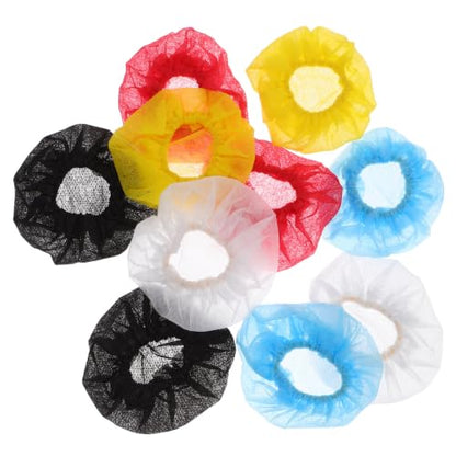 ABOOFAN 100pcs Disposable Microphone Covers Bulk, Non-woven Fabric Mic Shield Rubber Band, Versatile and Practical Microphone Caps for Live Performances and Recording Studios