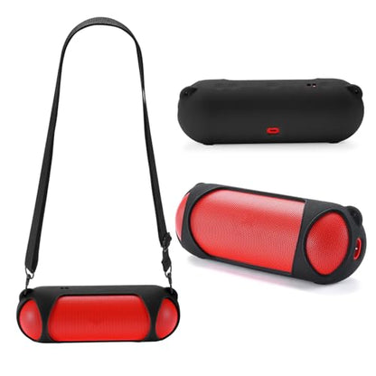Silicone Case Cover for Beats Pill Portable Speaker Travel Protective Carrying Pouch Speaker Sleeve Skin Cover (Black) - color: Black