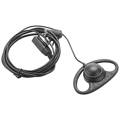 2 Pin Advanced D Shape Clip-Ear Ptt Headset Earpiece Mic 2 Way Radios GP88S GP300 GP68 GP2000 GP88 GP3188 CP040 CP1200 A8 A6 A10 A12, Black
