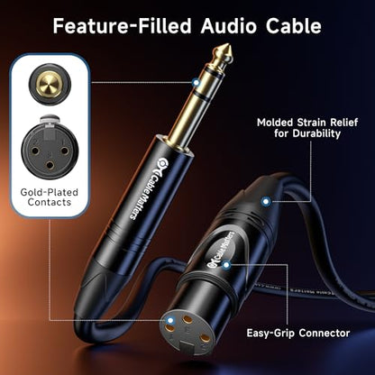 Cable Matters 6.35mm 1/4 Inch TRS to XLR Cable, Male to Female, 3ft | TRS Male to XLR Female, XLR to 1/4 Cable - size: 3 ft