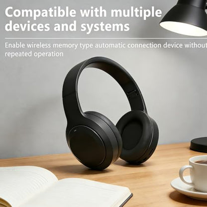 Wireless Bluetooth 5.4 Headphones Over Ear ,Noise Reduction Wireless Headphones with Microphone/Deep Bass,Adjustable HiFi Stereo Foldable On Ear Headset for Sports Travel Cellphone Tablet Office