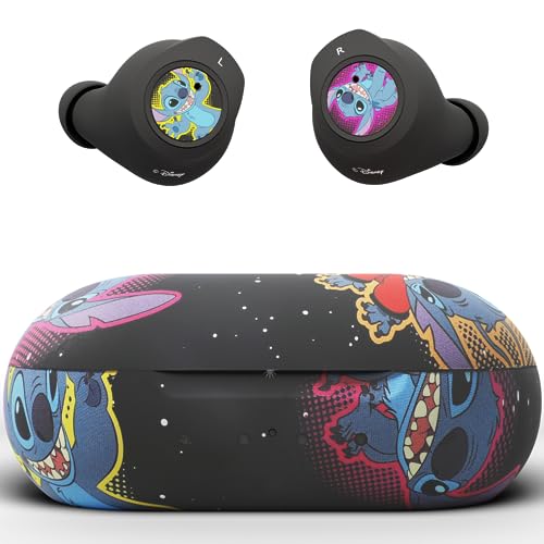 Disney Lilo and Stitch Bluetooth Earbuds w/Charging Case- Wireless Headphones w/Built-in Mic+ Up to 30 Hrs Playtime- Lilo and Stitch Gifts for Girls,Boys,Women,Men,All Fans of Lilo and Stitch Stuff - color: Stitch Galactic