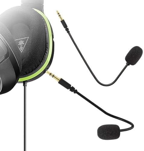 GANPUB 2Pcs Headset Microphone 3.5mm Plug, Black Headset Microphone Adjustable 360 Degrees Bendable Jack Headphone Controller Z5a5 Combined, 3.5mm Game Gaming Mic to Mic Headsets Accessories