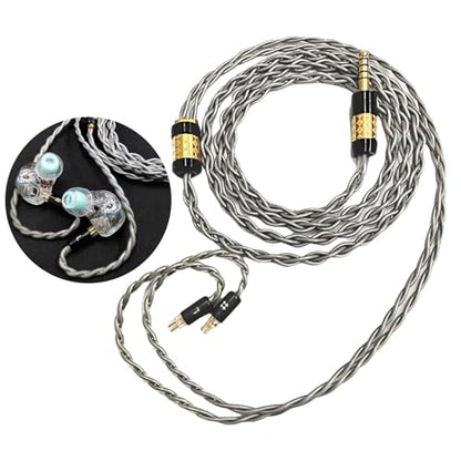 8Core Upgrades Earphone Cable 0.78mm 2 Pin Silver Plateds Coppers for Enhanceds Sound and Durability