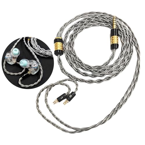 8Core Upgrades Earphone Cable 0.78mm 2 Pin Silver Plateds Coppers for Enhanceds Sound and Durability