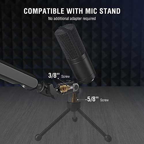 FIFINE K669C XLR Condenser Microphone for Recording, Podcast | Cardioid Studio Mic for Voice-Over, Streaming, Vocals, Compatible with Audio Mixer/Audio Interface