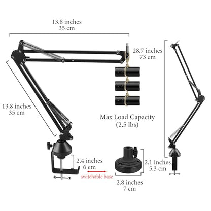 GEEKRIA for Creators Microphone Arm Compatible with Razer Seiren V3 Mini, X, V2 Pro, V2 X, Elite, Mic Boom Arm with Table Flange Mount Adapter, Adjustable Suspension Stand, Desk Mount Holder